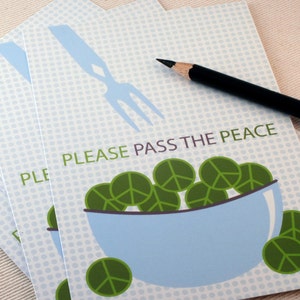 Postcard Set Pass the Peace by Oh Geez Design Set of Five Peace Postcards image 1