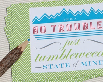 Wyoming Postcard Set: No Troubles, Just Tumbleweeds - State of Mind