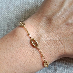 Damesarmband, goudkleurig gaas van roestvrij staal