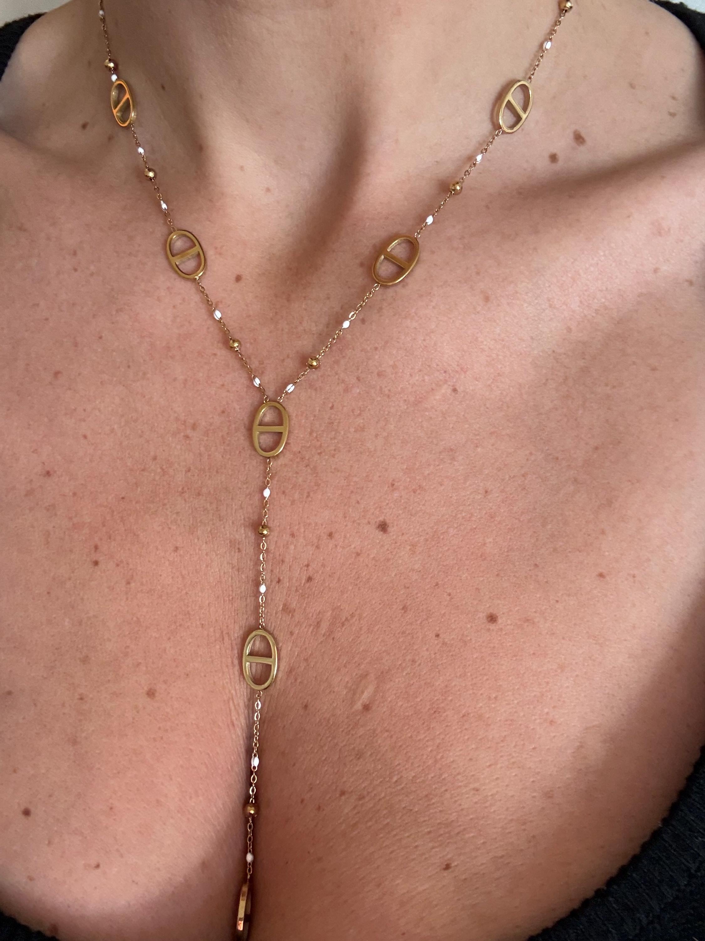 Collier Chaîne Ancre En Acier Inoxydable - 40 Cm - Cadeau Femme - Neuf Avec Étiquettes