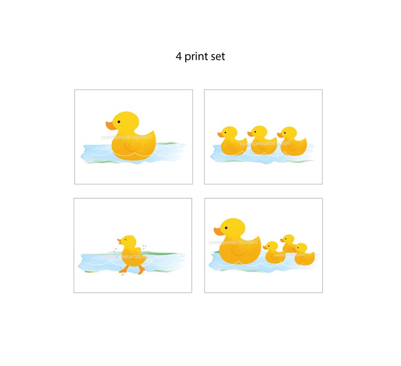 Yellow Ducky Bathroom Rubber Duck Wall Art Prints for Kids - Etsy