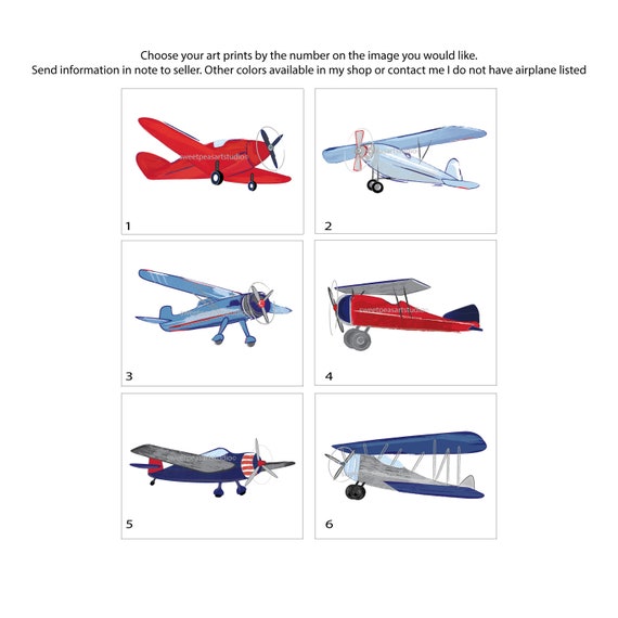 Airplane Decor For Vintage Airplane Nursery Art Prints Etsy
