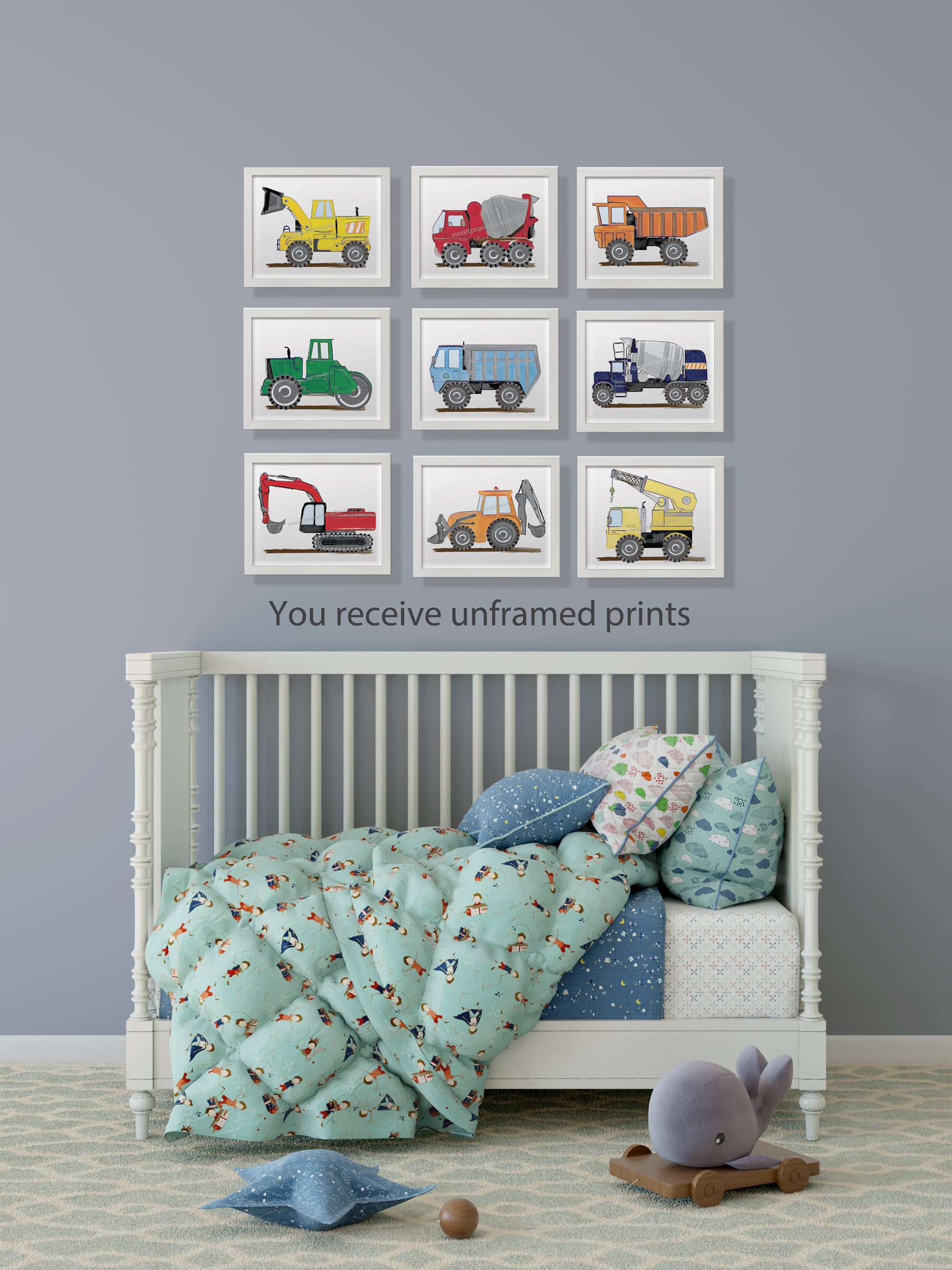 Construction Truck Wall Art Decor Big Boy Prints for Nursery Etsy UK