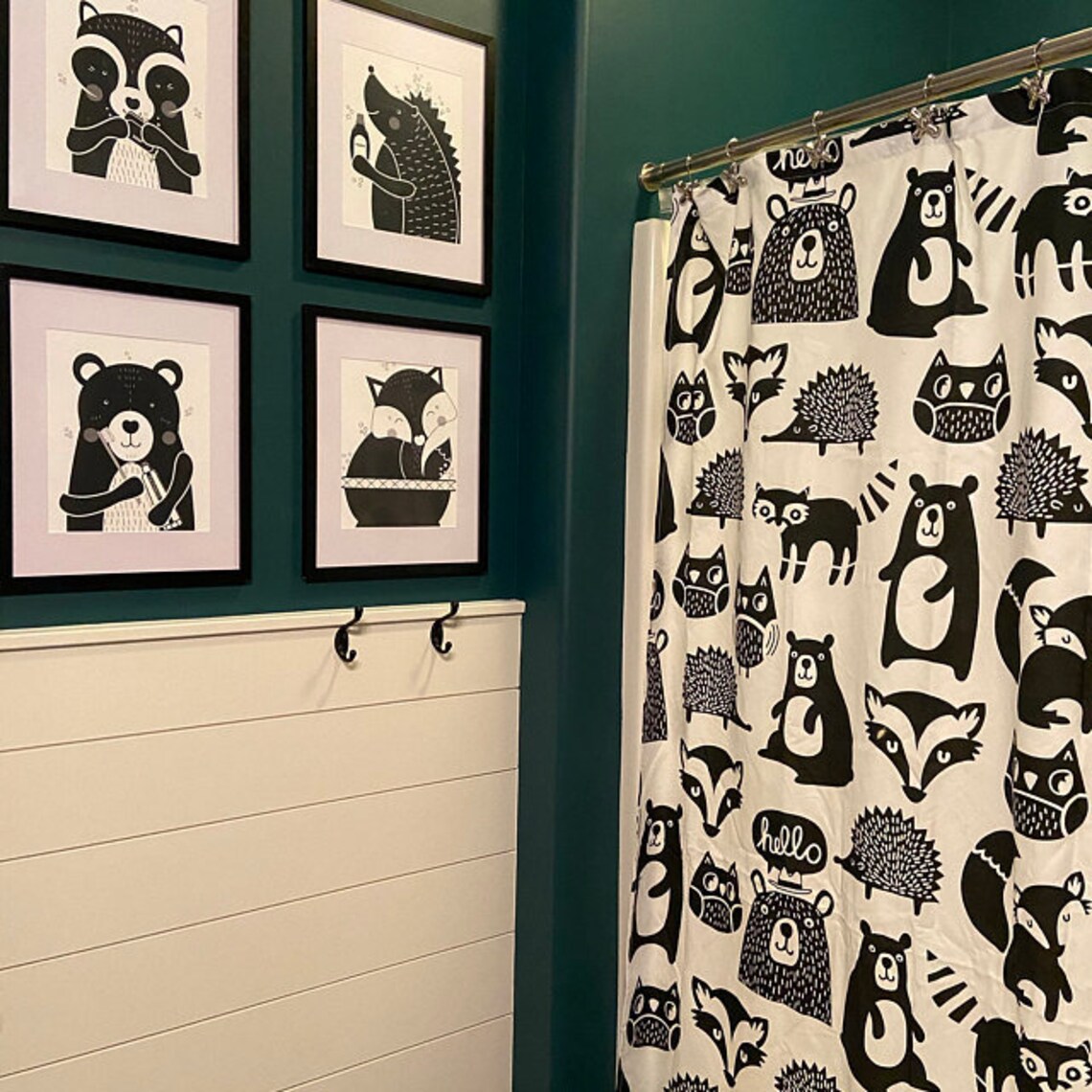 Woodland Bathroom Art Kids Bathroom Wall Art Prints for Etsy