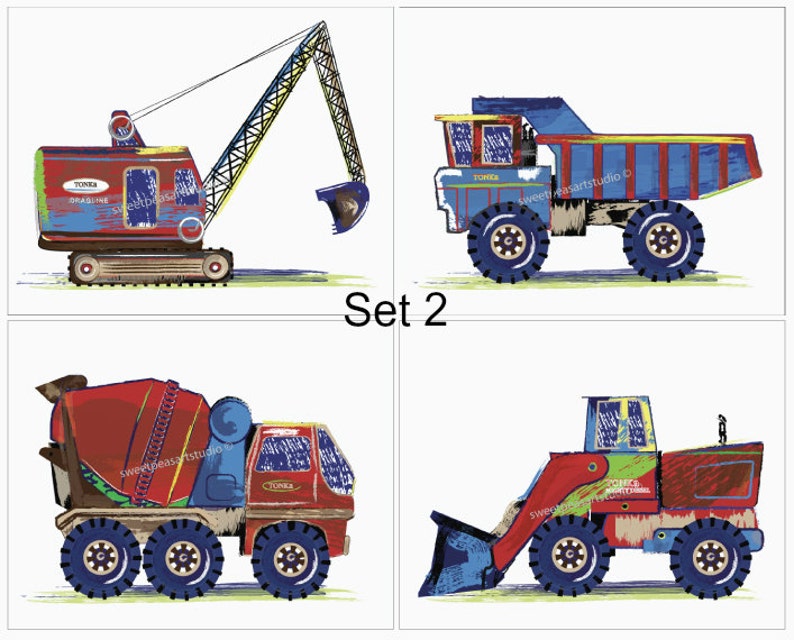 Construction wall art for Nursery or Big Boy Room Decor | Etsy