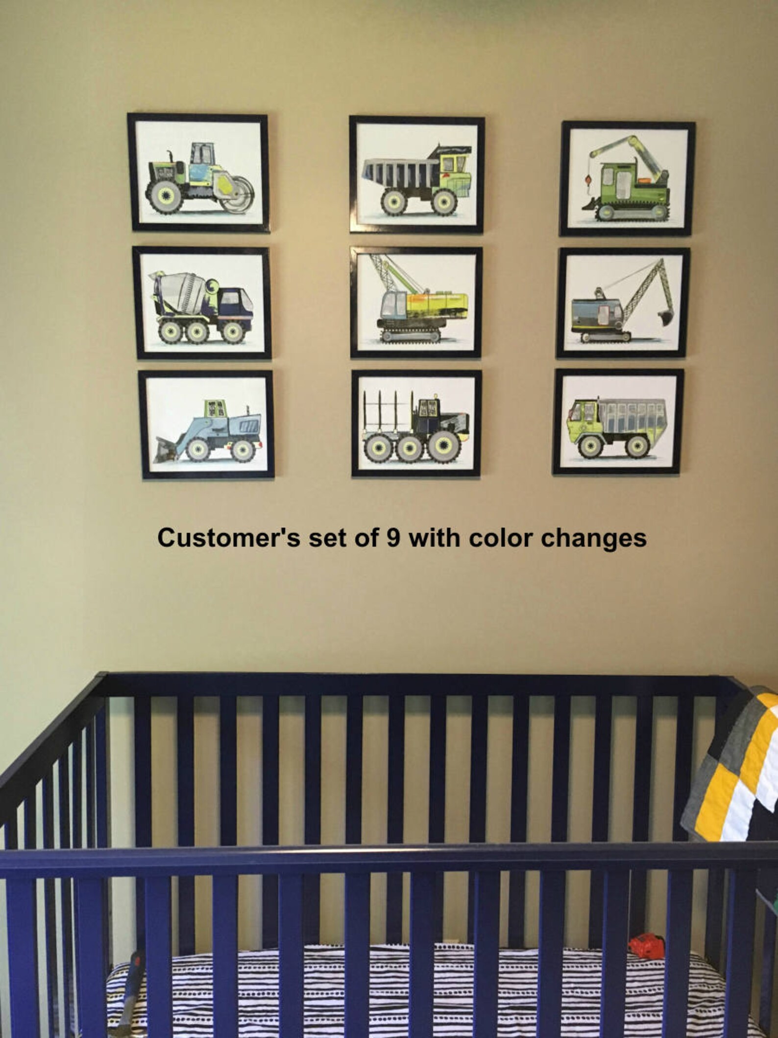 Construction Truck Art Prints Truck Boy Room Decor for a Baby | Etsy