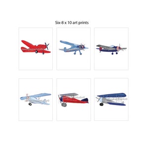 Airplane Decor for Vintage Airplane Nursery Art Prints, Options, unframed