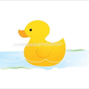 Yellow Ducky Bathroom, Rubber Duck Wall Art Prints, for Kids Duckie ...