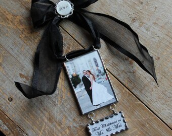 Personalized Photo Christmas Ornament – First Married Christmas Gift
