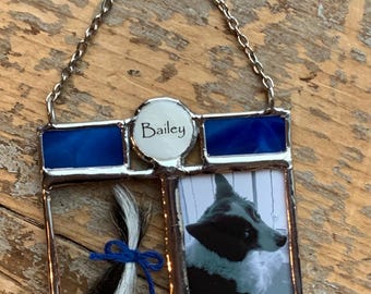 Personalized First Haircut Photo Keepsake, Stained Glass Ornament