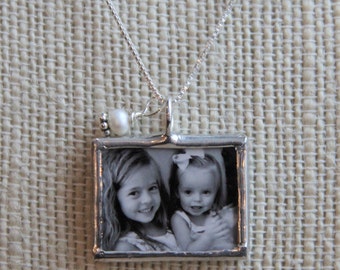 Custom Photo necklace with sterling charm