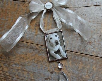 Personalized Pet Photo Ornament, Chandelier Drop, In Loving Memory