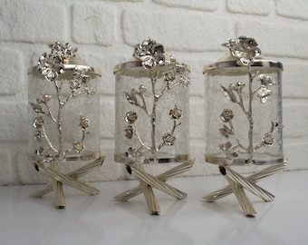 Ensemble de boîtes de rangement en verre doré pour la cuisine, café, thé, herbes et biscuits