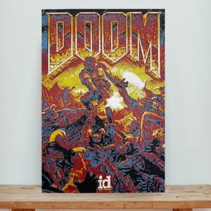 3D Classic Doom 1993 Game Poster - 3D Printed