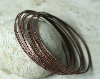 Stacking Bangle Bracelets, Handmade Bangle, Stackable Bangle, small to medium, select your color and quantity (XMAC65T)(F)