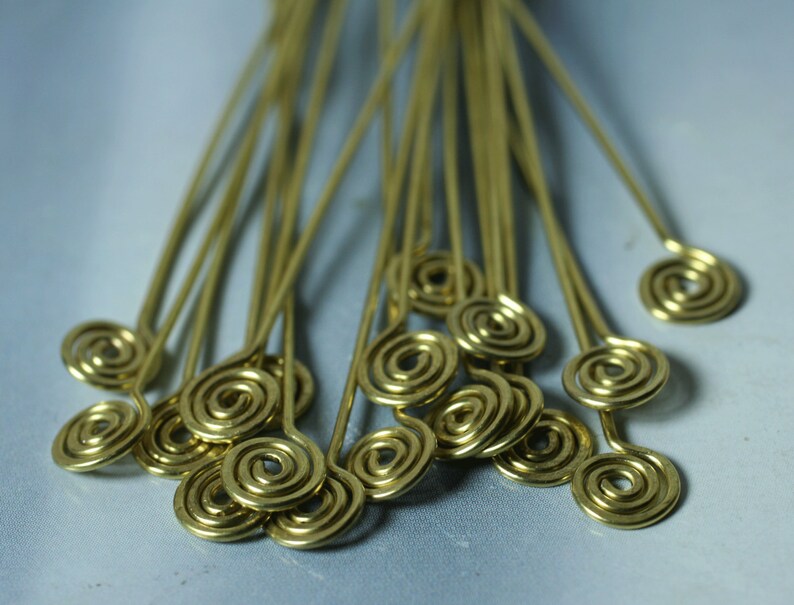 Handmade spiral pin 3-inch long 20g thick, select your color and quantity PSGPG20, PSSTG20, PSSSG20GT Gold tone