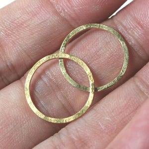 Hand hammered round link O ring connector charm size 16mm outer diameter, select your color and quantityFA00008GPK image 2