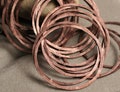 Hand hammered antique copper O ring, 16,18, 20, 24, 30, 36, 40, 45, 50mm outer diameter, select size and quantity (ACKN)