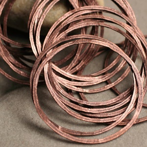 Hand hammered antique copper O ring, 16,18, 20, 24, 30, 36, 40, 45, 50mm outer diameter, select size and quantity (ACKN)