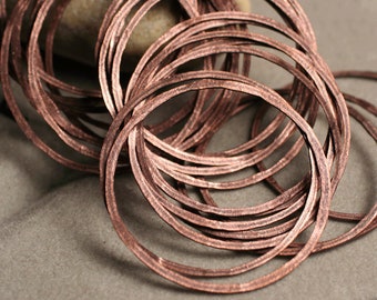 Hand hammered antique copper O ring, 18mm. 20mm, 24mm, 30mm, 36mm, 40mm, 45mm, 50mm outer diameter, select your size and quantity (ACKN)