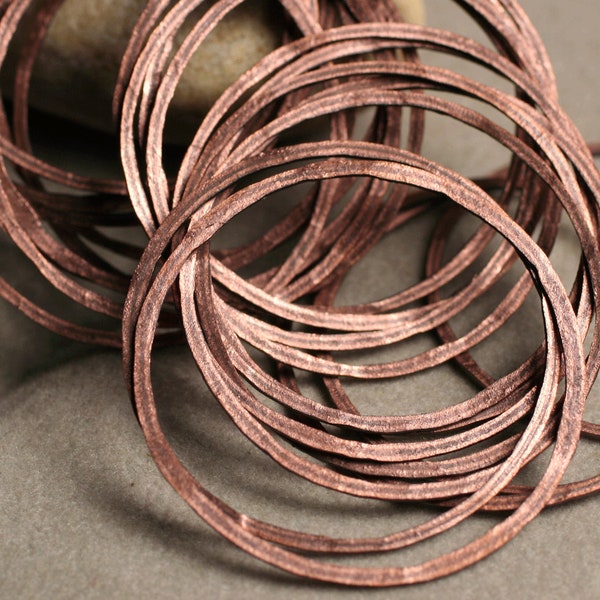 Hand hammered antique copper O ring connector, 18mm. 20mm, 24mm, 30mm, 36mm, 40mm, 45mm outer diameter, select your size and quantity (ACKN)