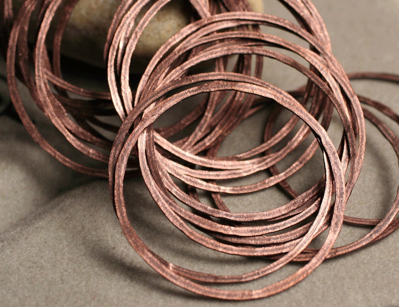 Hand hammered antique copper O ring connector, 18mm. 20mm, 24mm, 30mm, 36mm, 40mm, 45mm outer diameter, select your size and quantity ACKN image 1