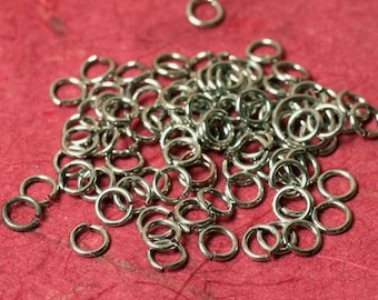 Jump ring oxidized silver tone size 4.5mm outer diameter 20g thick, 100 pcs (item ID YWHS00032BBE)