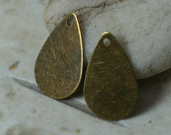Sale, Antique brass or solid brass drop dangle size 15x9mm, select your color and quantity (XW01194AB, XW01194RB)(-)
