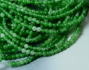 Agate round 2mm spring green 15-inch strand (item ID A2mG)