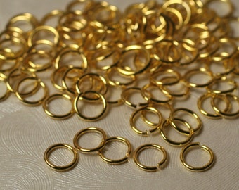 Gold plated jump ring 3mm, 5mm outer diameter 22g thick, select your size and quantity 100 pcs (item ID XMHS00467ABE)