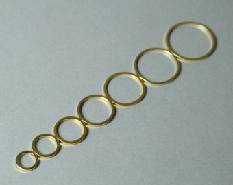 8mm, 10mm, 12mm, 14mm, 16mm, 17mm, 18mm, 20mm, 25mm, 30mm, 35mm outer diameter, 18g thick, gold plated o ring, select your size and quantity