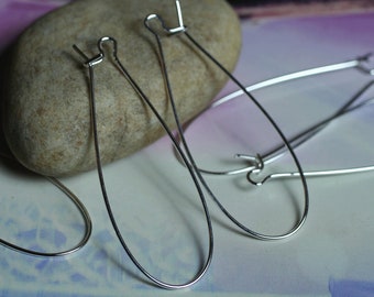 SALE, Kidney earwire, gold-plated or silver plated, size 47x21mm, select your color and quantity (F9320FY)