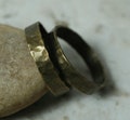 Hand hammered textured or plain band ring, select your color, size, surface texture and quantity (AB, AC, RB)(Antique brass)(F)