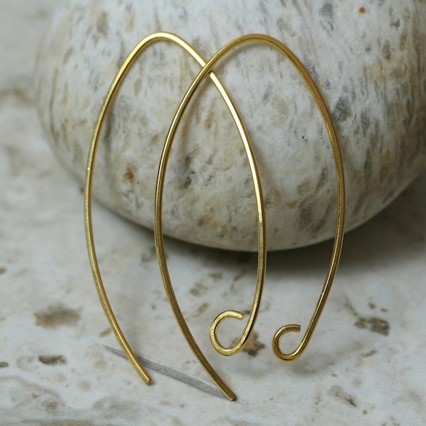 Handmade hammered large earwire size 50x30mm, 18g thick, select your color and quantity(GP)(-)