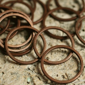 Antique copper O ring 8, 10, 12, 14, 16, 18, 20, 24, 30, 36, 40, 45, 50, 58, 65, 70mm outer diameter, select size & quantity  D32