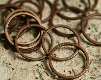 Antique copper circular link size 8mm, 10mm, 12mm, 14mm, 16mm, 18mm, 20mm, 24mm, 30mm outer diameter, select your size and quantity (ACN830)