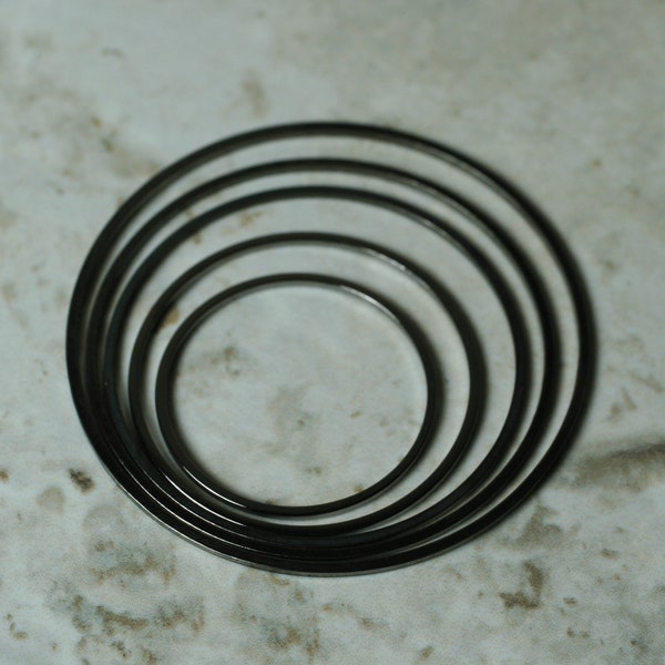 24mm, 30mm, 36mm, 40mm,  45mm outer diameter, gun metal tone o ring, select your size and quantity(Mix2445GM)