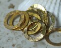 Hand hammered washer link connector O ring aprox 15mm outer diameter, gold, silver, brass, select your color and quantity (XW00111)(GPK)