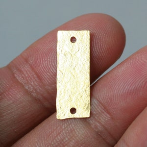 Hand hammered textured rectangle link connector drop dangle size 18x7mm, select your color and quantity GP image 2