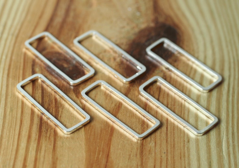 Rectangle Link Charm, Drop Dangle Connector (size 24x9mm), Select Color ...