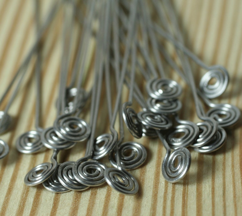 Handmade spiral pin 3-inch long 20g thick, select your color and quantity PSGPG20, PSSTG20, PSSSG20GT Stainless steel