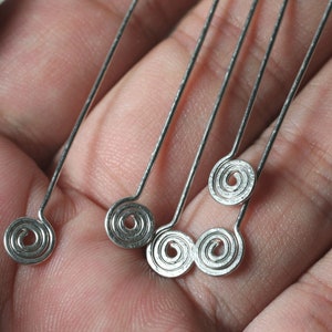 Handmade spiral pin 3-inch long 20g thick, select your color and quantity PSGPG20, PSSTG20, PSSSG20GT image 5