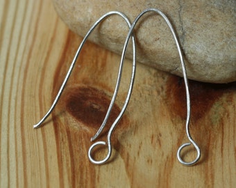 Handmade hammered silver tone hook earwire, select your quantity (item ID LJER3ST)