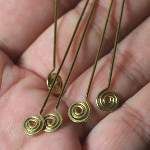 Handmade spiral pin 3-inch long 20g thick, select your color and quantity PSGPG20, PSSTG20, PSSSG20GT image 2