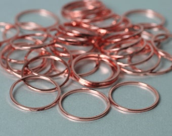 Rose gold tone circular link O ring connector 18mm, 20mm, 30mm outer diameter, select your size and quantity