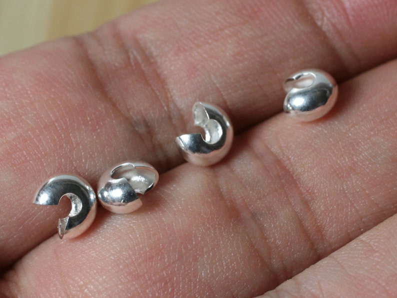 item ID F2677FY silver-plated brass 40 pcs Crimp cover 5mm