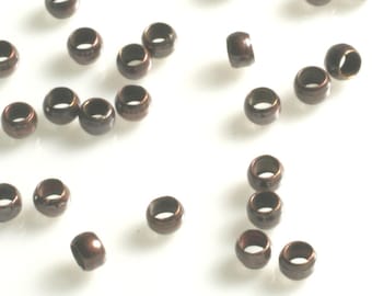 Antique copper crimp bead aprox 1.5mm, 200 pcs (item ID B0602ACCB2)