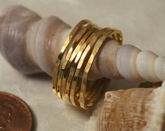 Hand hammered midi ring, knuckle ring, stack ring, stackable ring, minimalist ring, select your size, color and quantity (GP)(F)
