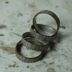 Hand hammered textured or plain surface band ring, select your size, color, surface texture and quantity (SP)