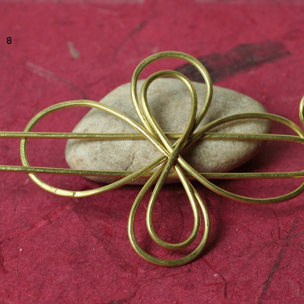 Handmade solid brass hair pin, shawl pin, scarf pin, select your type and quantity